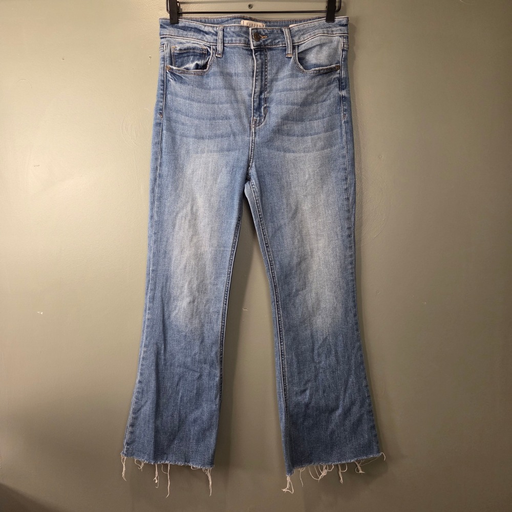Harper Heritage Women's High Rise Kick Crop Jeans Size 30 Light Wash Denim